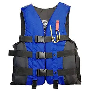 UNIQKART Swimming Jacket Life Jacket Personal Flotation Adult Safety Life Jacket Swim Jacket Floating Vest for Swimming Boating with Whistle Blue