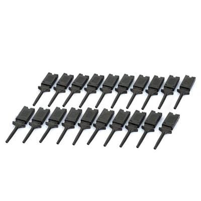 Plastic Flat Multimeter Test Hook Clip Probes for PCB IC (Black)