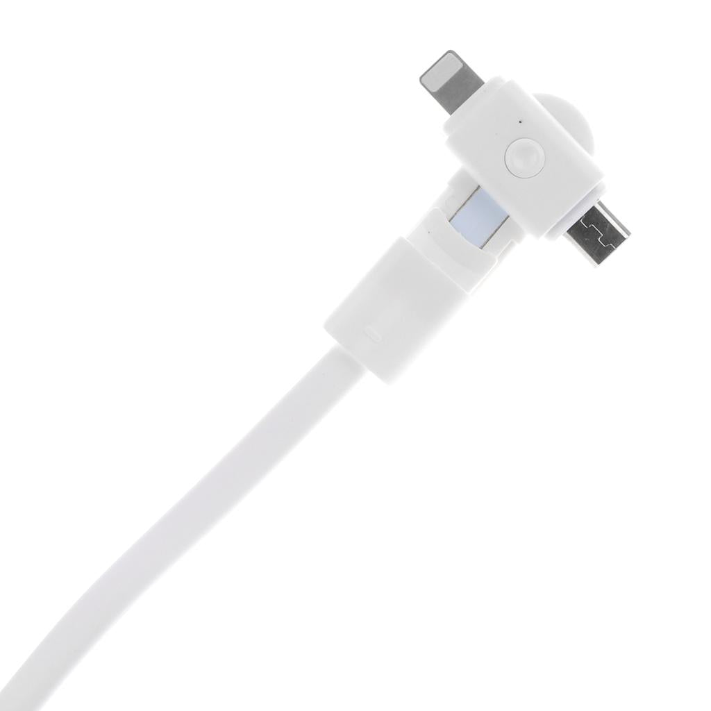 2 in 1 360 Rotating OTG USB Charging Cable For Iphone,Anroid Phones White