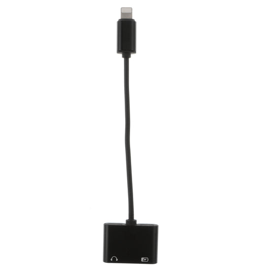 2 in 1 Headphone Audio Adapter Charging Cable for iPhone 7 8 X B Model Black