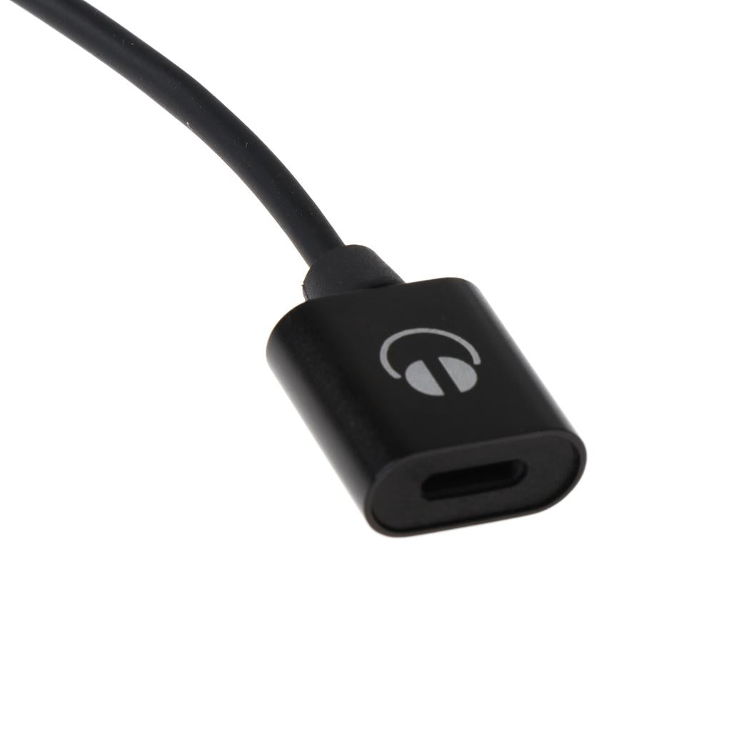 2 in 1 For iPhone Male Port to Female Audio & Charging Adapter Cable Black