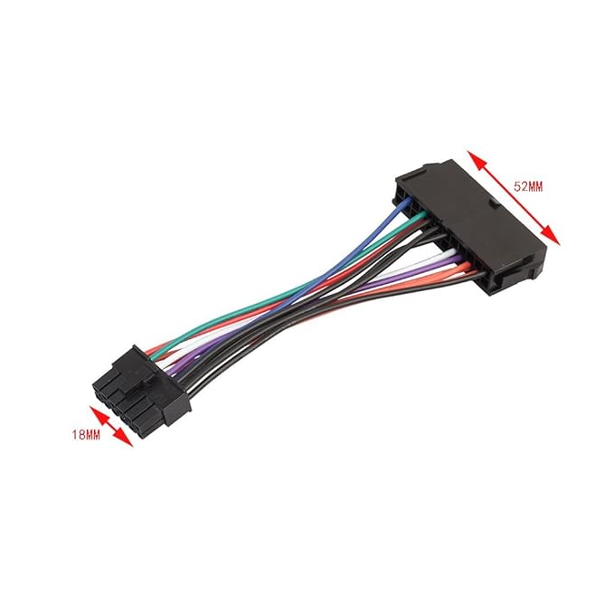 UNIQKART ATX 24 Pin Female to 12 Pin Male Converter Power Supply Cable Cord for Acer Computer