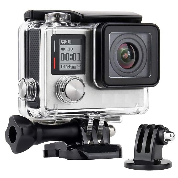 UNIQKART Waterproof Housing Case for GoPro Hero 4, Hero 3+, Hero 3 Underwater Photography - Waterproof Up to 147 ft (45m) - with Quick Release Mount, Thumb Screw, Tripod Mount Adapter