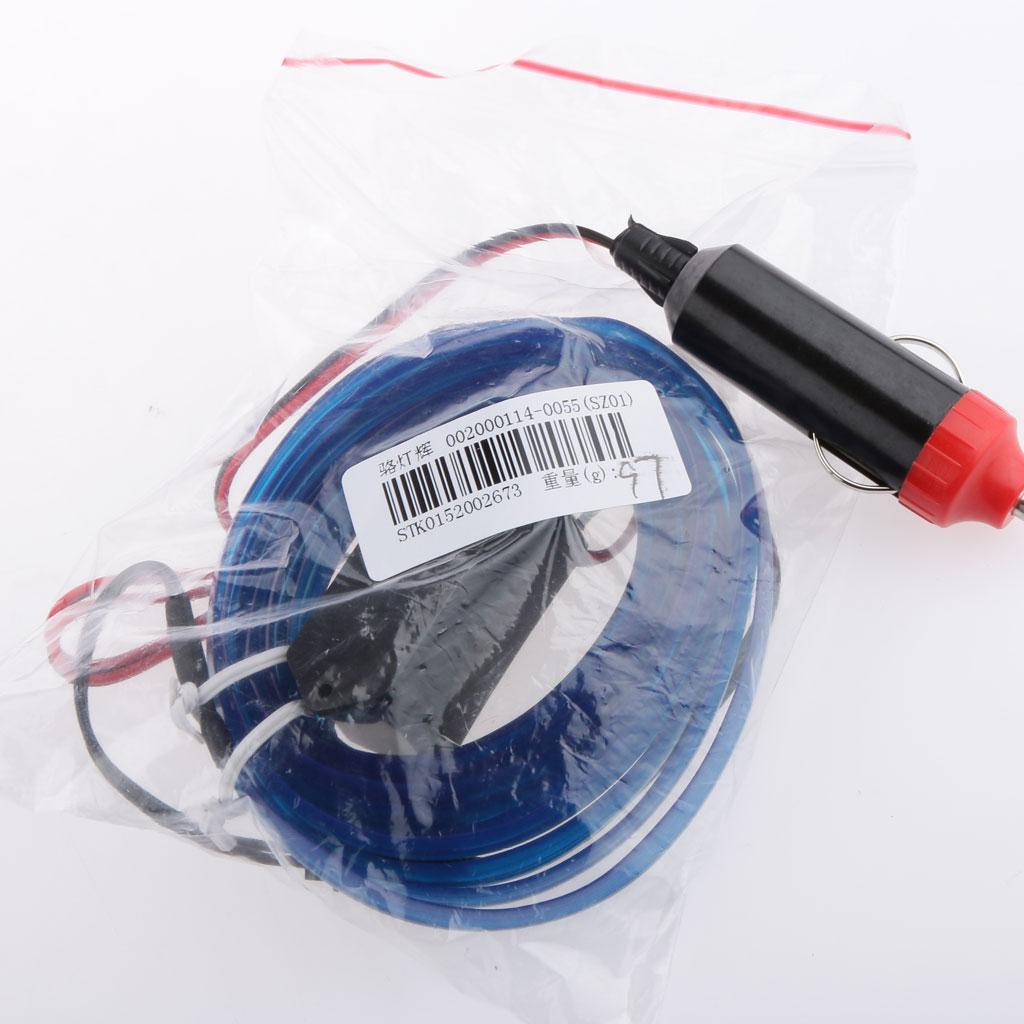 24V 3m Blue EL Cold Light Car Socket Strip Neon Lamp Mood Creater Decor