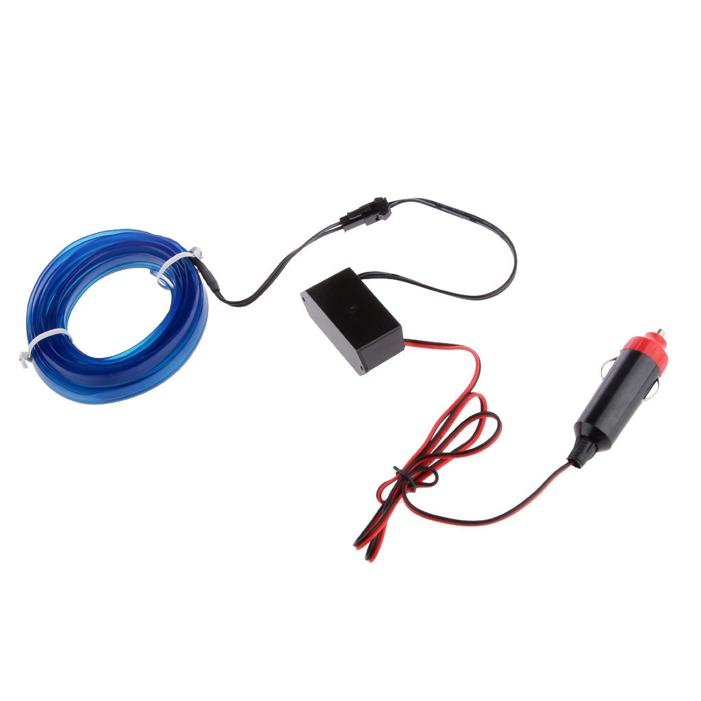 24V 3m Blue EL Cold Light Car Socket Strip Neon Lamp Mood Creater Decor
