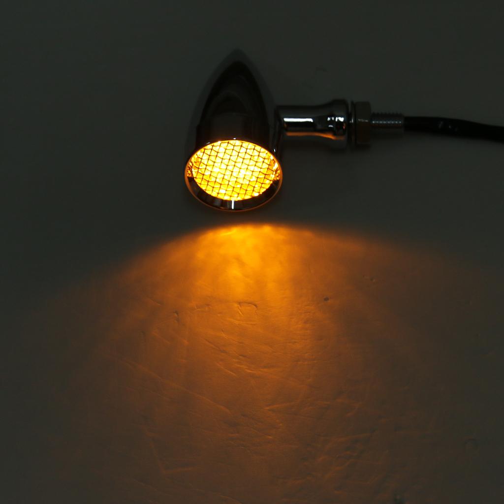 2 Piece 20-LED Brake Turn Signal Tail Light Grill Lens for Motorcycle Silver