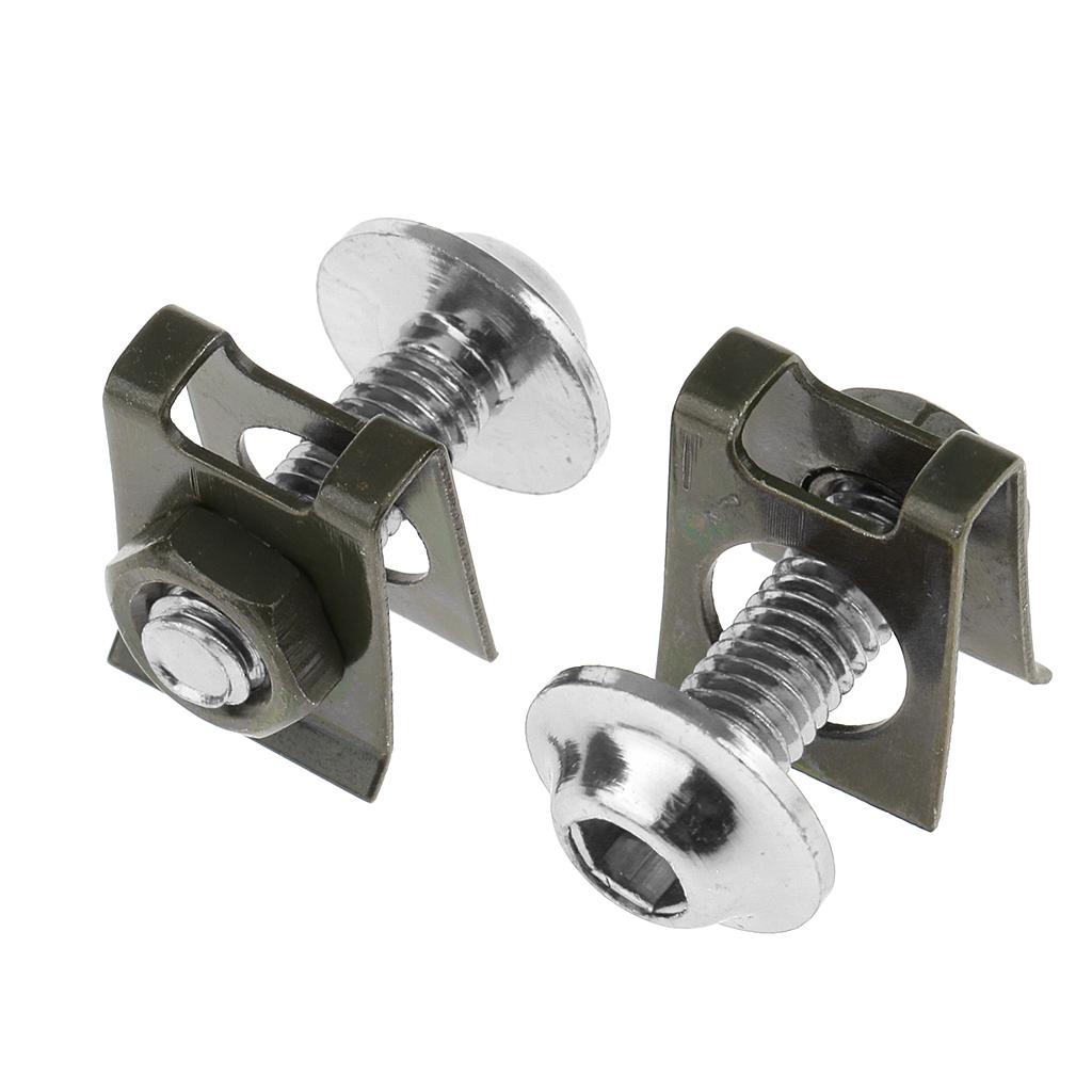 10 Piece Motorbike M6/6mm Body Fairing Bolts Fastener Clips for Honda Silver