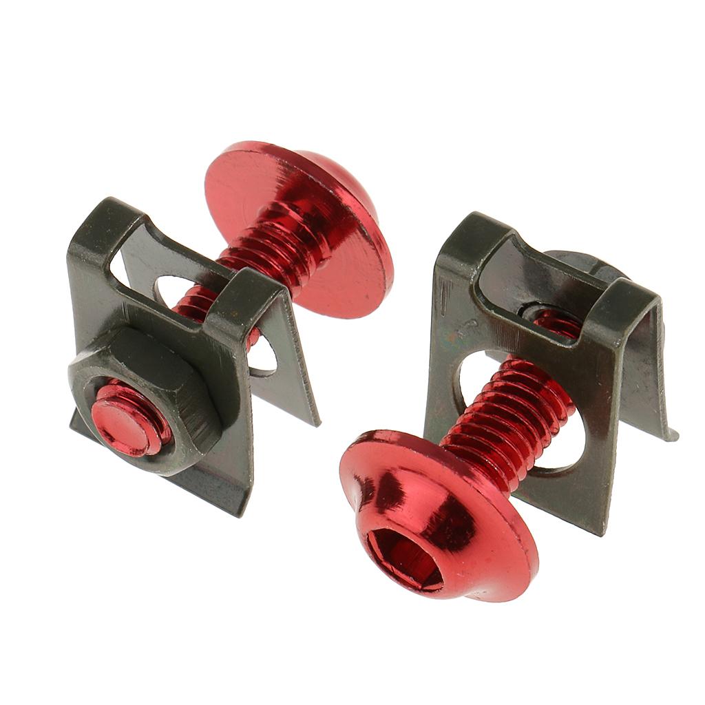 10 Piece Motorbike M6/6mm Body Fairing Bolts Fastener Clips for Honda Red