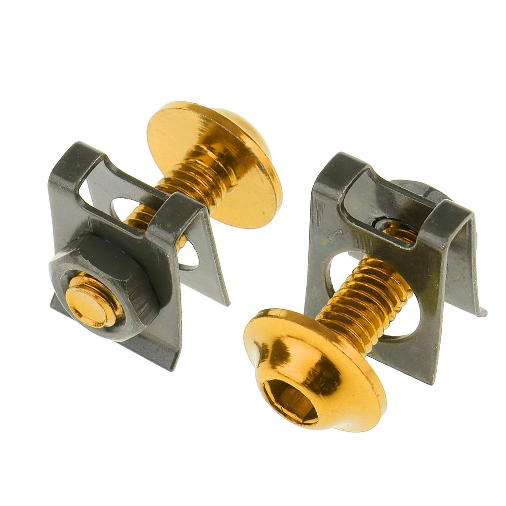 10 Piece Motorbike M6/6mm Body Fairing Bolts Fastener Clips for Honda Gold