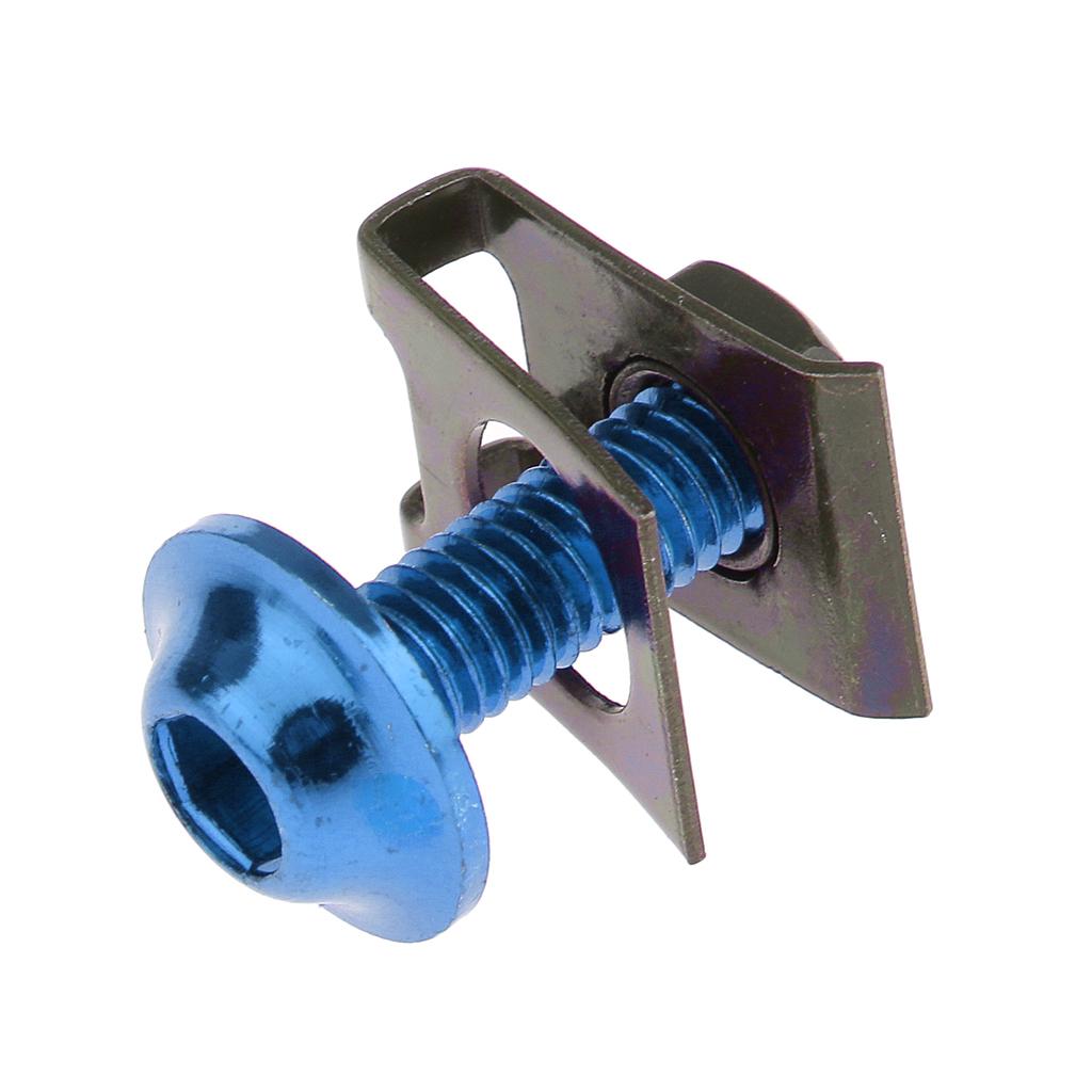 10 Piece Motorbike M6/6mm Body Fairing Bolts Fastener Clips for Honda Blue