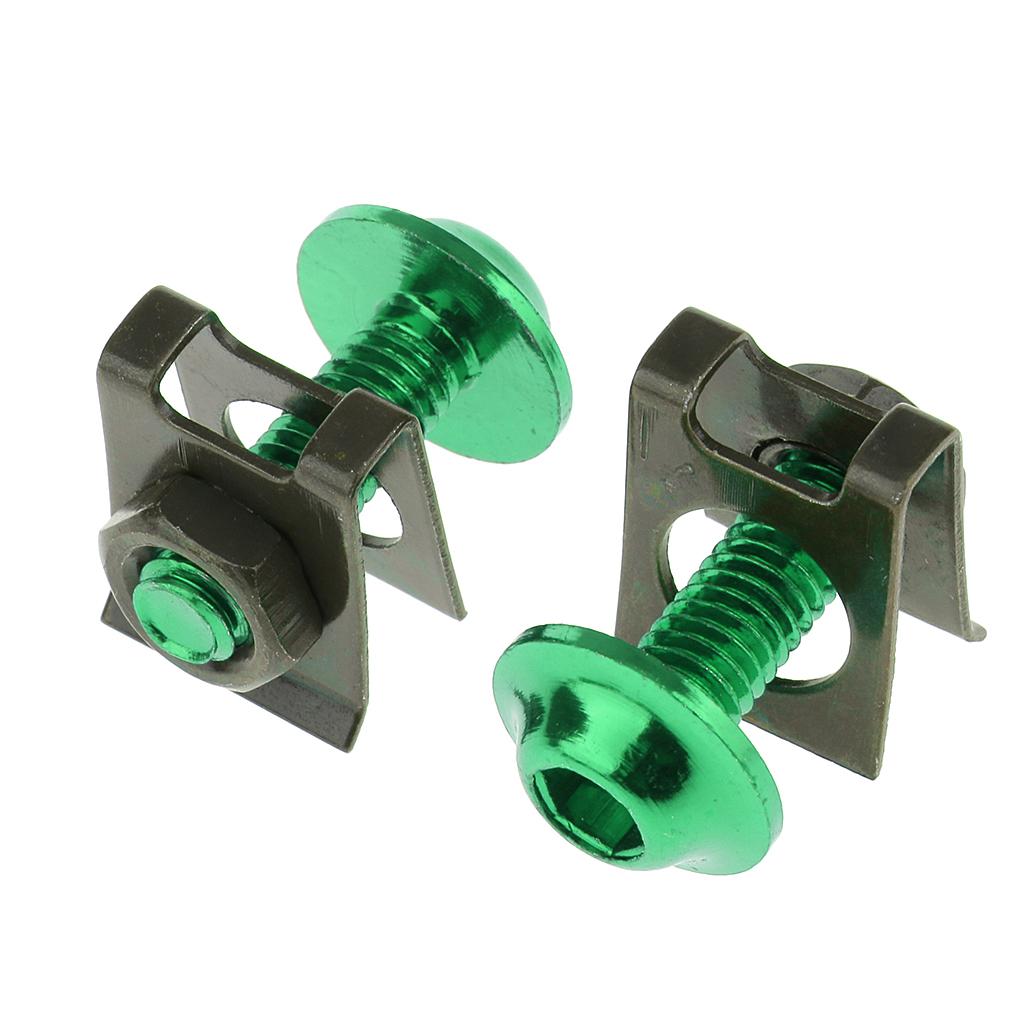 10 Piece Motorbike M6/6mm Body Fairing Bolts Fastener Clips for Honda Green