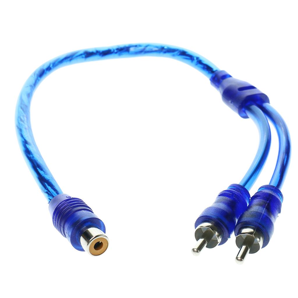 28cm Car Auto Home Stereo Audio Cable Aux Auxiliary Cord 1 Female to 2 Male