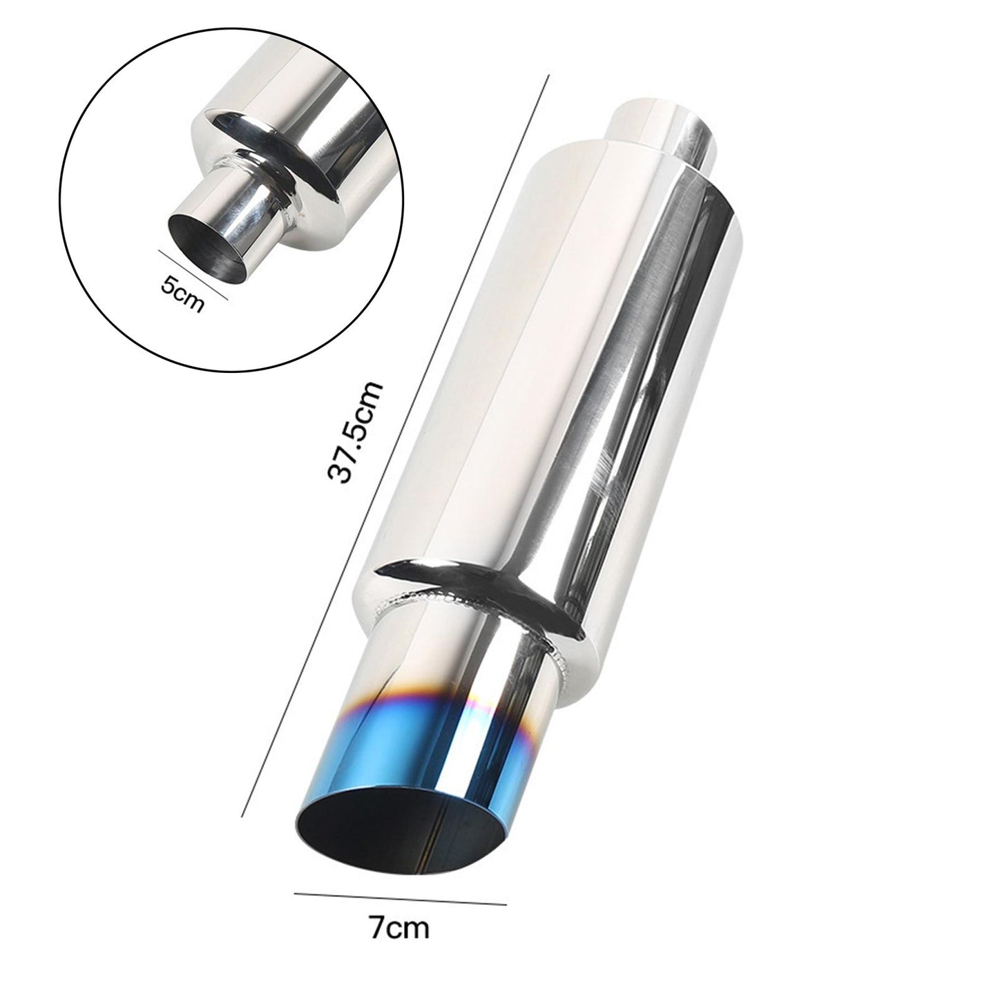 2 Inlet 3" Outlet Muffler 14.8" Length Components Exhaust Systems"