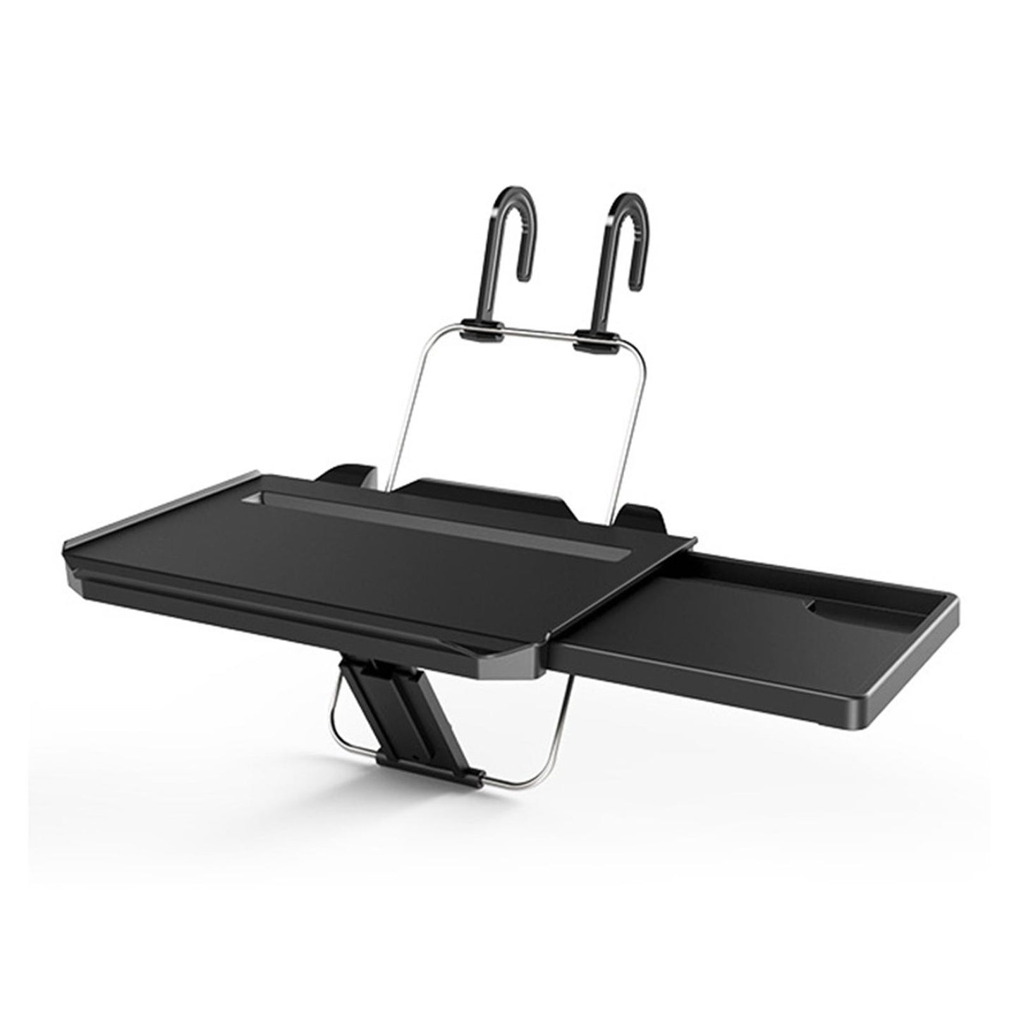 2 in 1 Car Steering Wheel Tray Stand Travel Desk Drink Writing with 2 Hooks