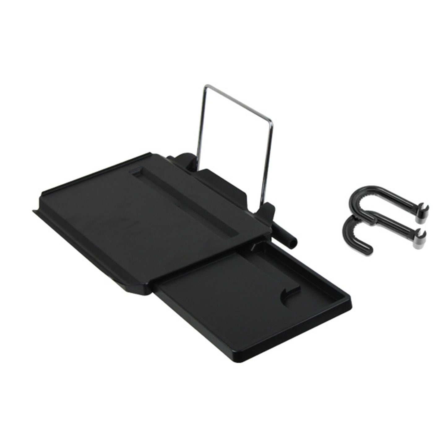 2 in 1 Car Steering Wheel Tray Stand Travel Desk Drink Writing with 2 Hooks