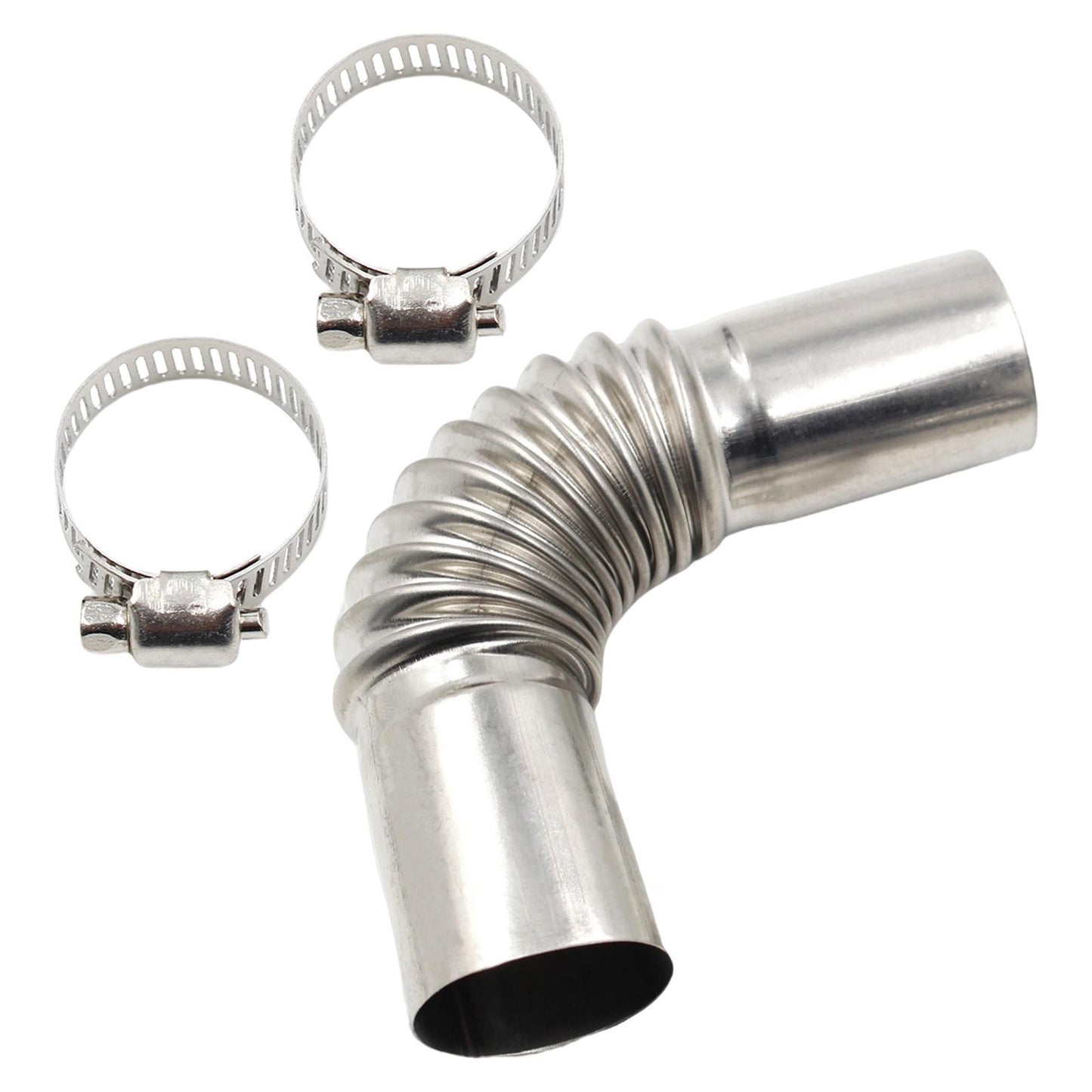 24mm Exhaust Pipe Tube Elbow Connector 25mm ID for Gas Water Heater Silver