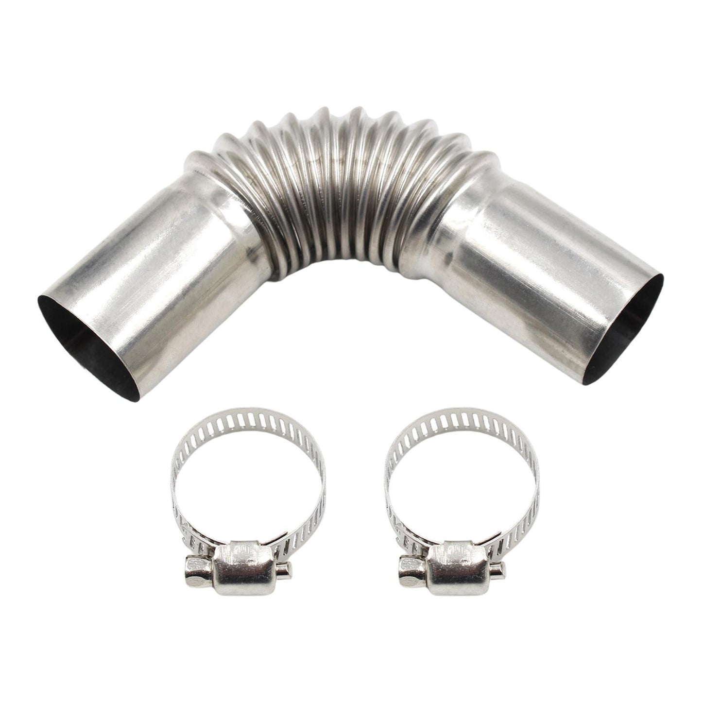 24mm Exhaust Pipe Tube Elbow Connector 25mm ID for Gas Water Heater Silver