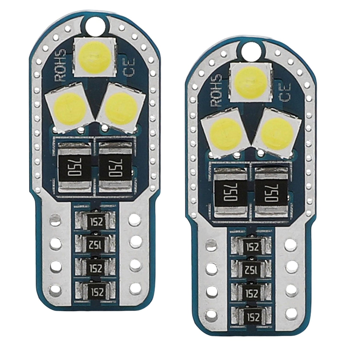 2Pcs W5W T10 194 168 DC12V LED Lights Bulb Dome Lights Map Light Ice Blue Light