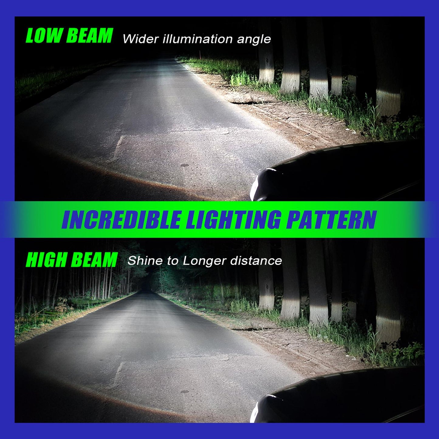 2 Pieces 100W High Power LED Headlight Bulbs 20000Lumens 6500K Cool White 9005