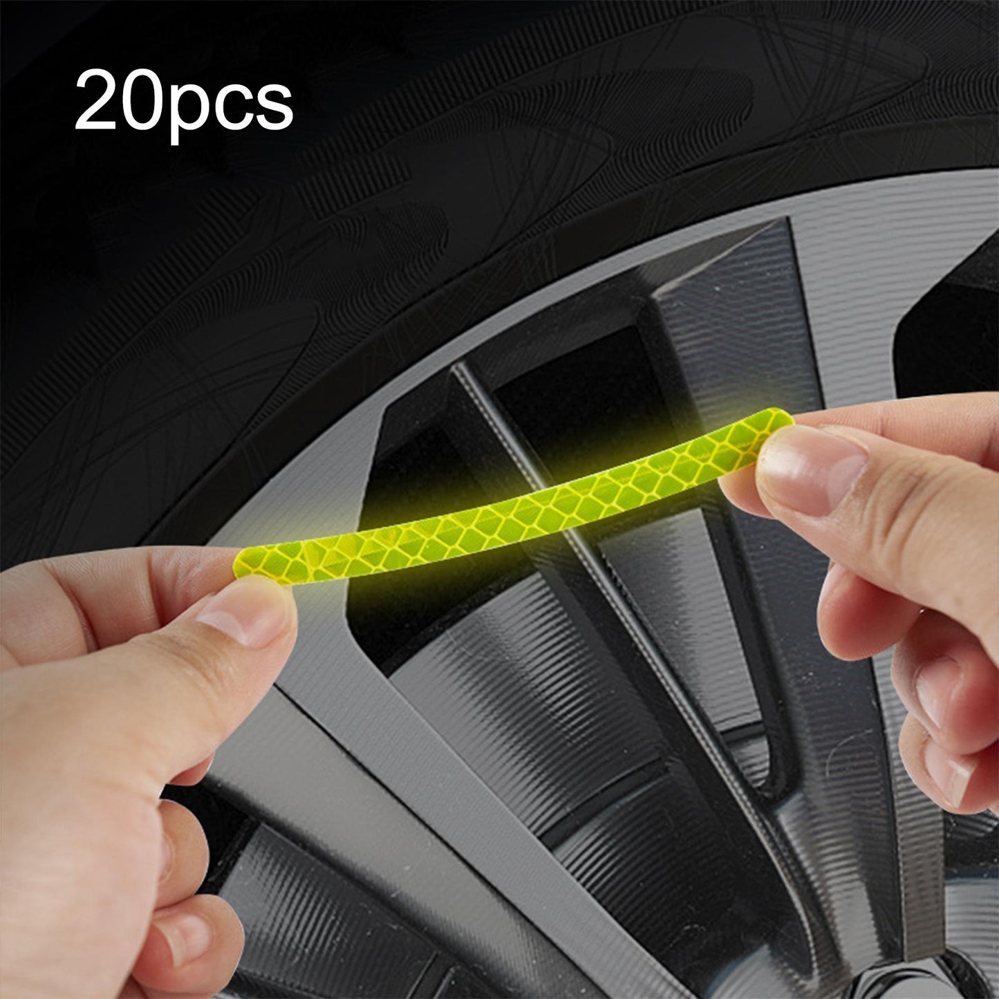 20x Wheel Hub Reflective Sticker Fit for Motorcycel Vehicle Accessory Green