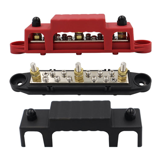 10Terminal Distribution Block with M6 Studs Busbar for Yachts Marine Red