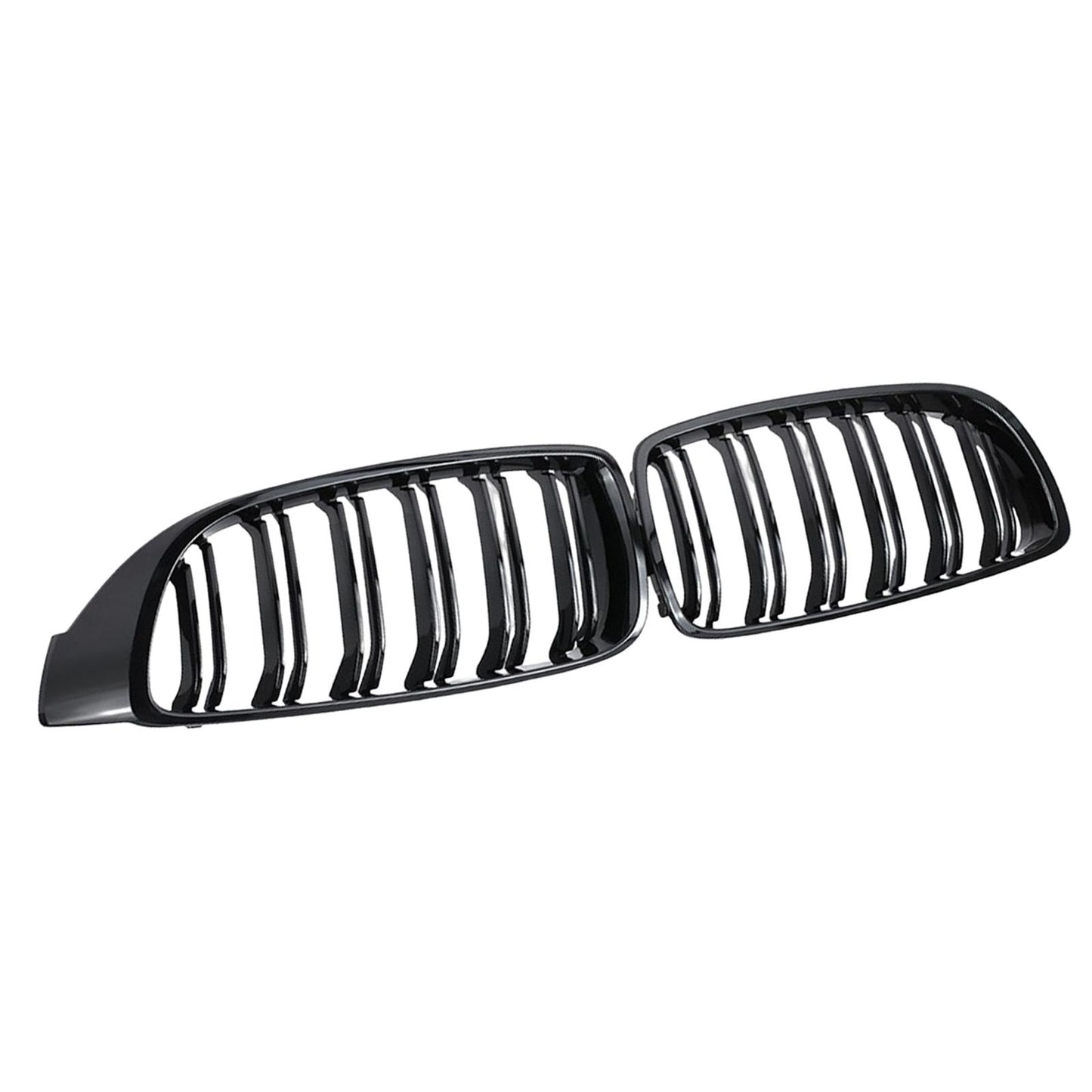 2 Pieces Front Kidney Grille Gloss Black Replace for BMW