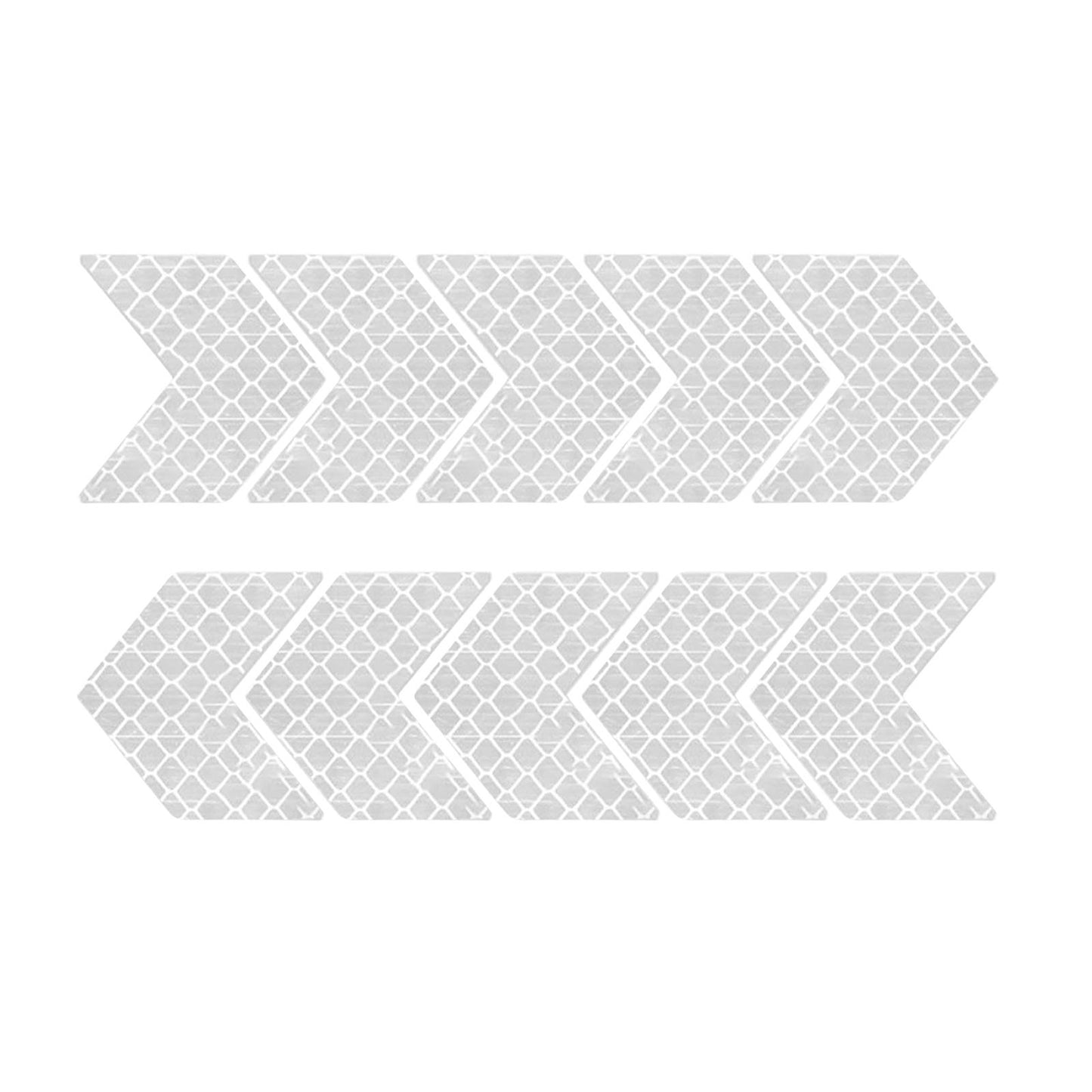 10x Arrow Reflective Stickers Night Sign Self Adhesive for Truck White
