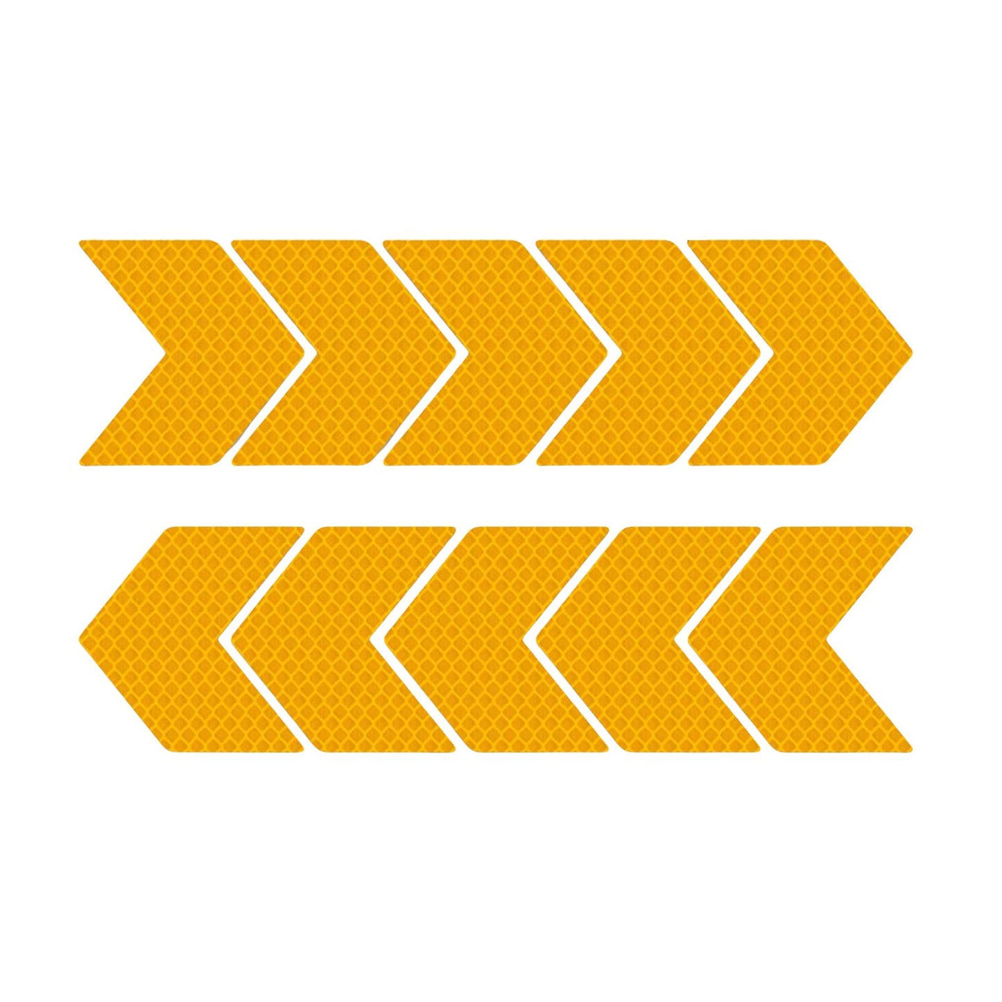 10x Arrow Reflective Stickers Night Sign Self Adhesive for Truck Yellow