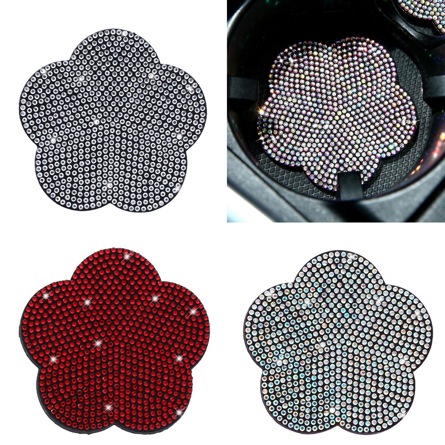 2 Pieces Car Coaster Water Cup Bottle Holder Pad Mat for Women Men White