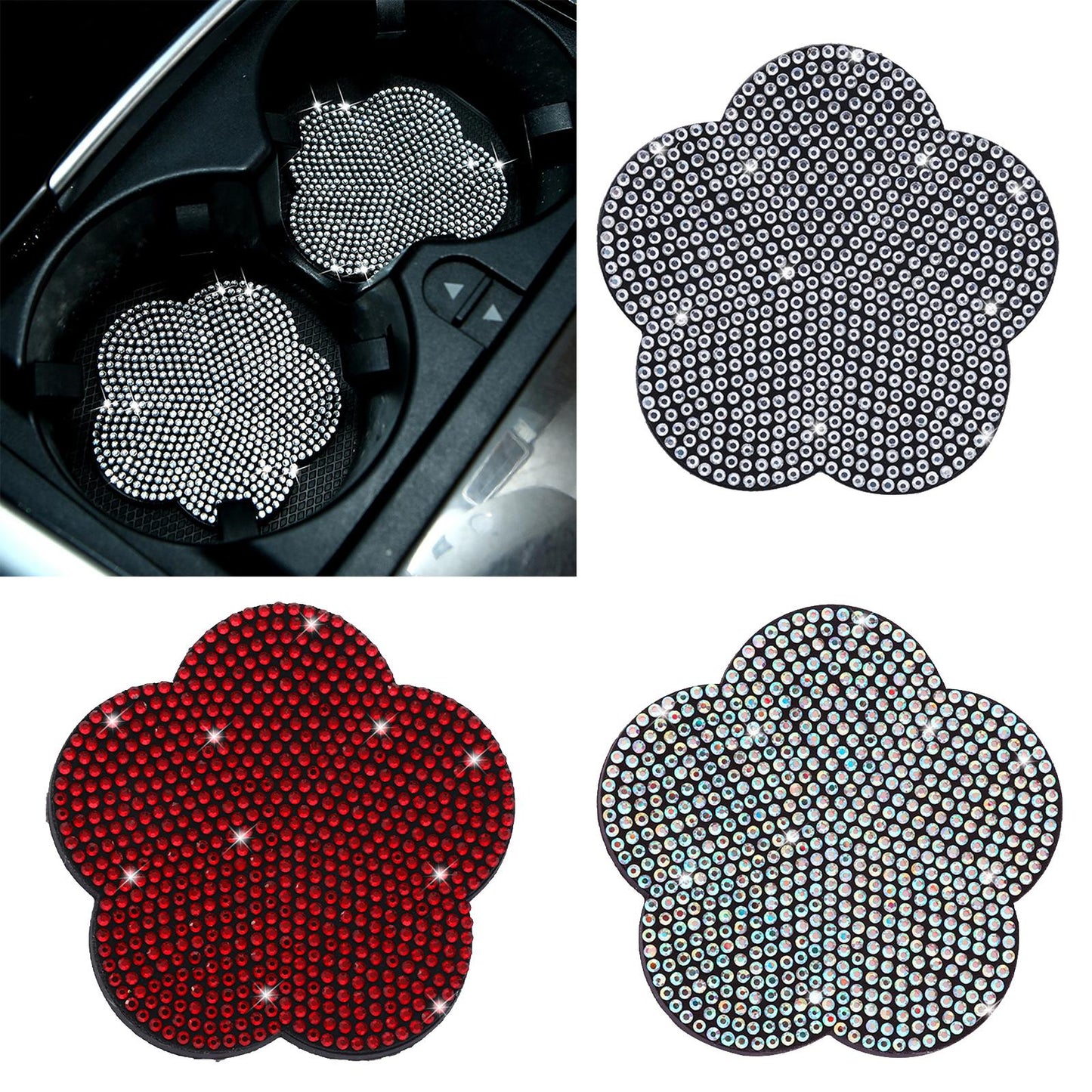 2 Pieces Car Coaster Water Cup Bottle Holder Pad Mat for Women Men White