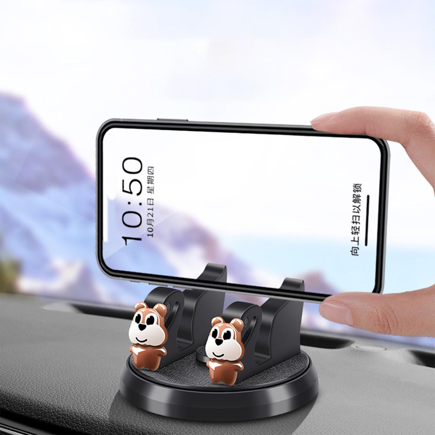 2 in 1 Temporary Parking Card Number Plate Car Phone Holder for Parking Style C