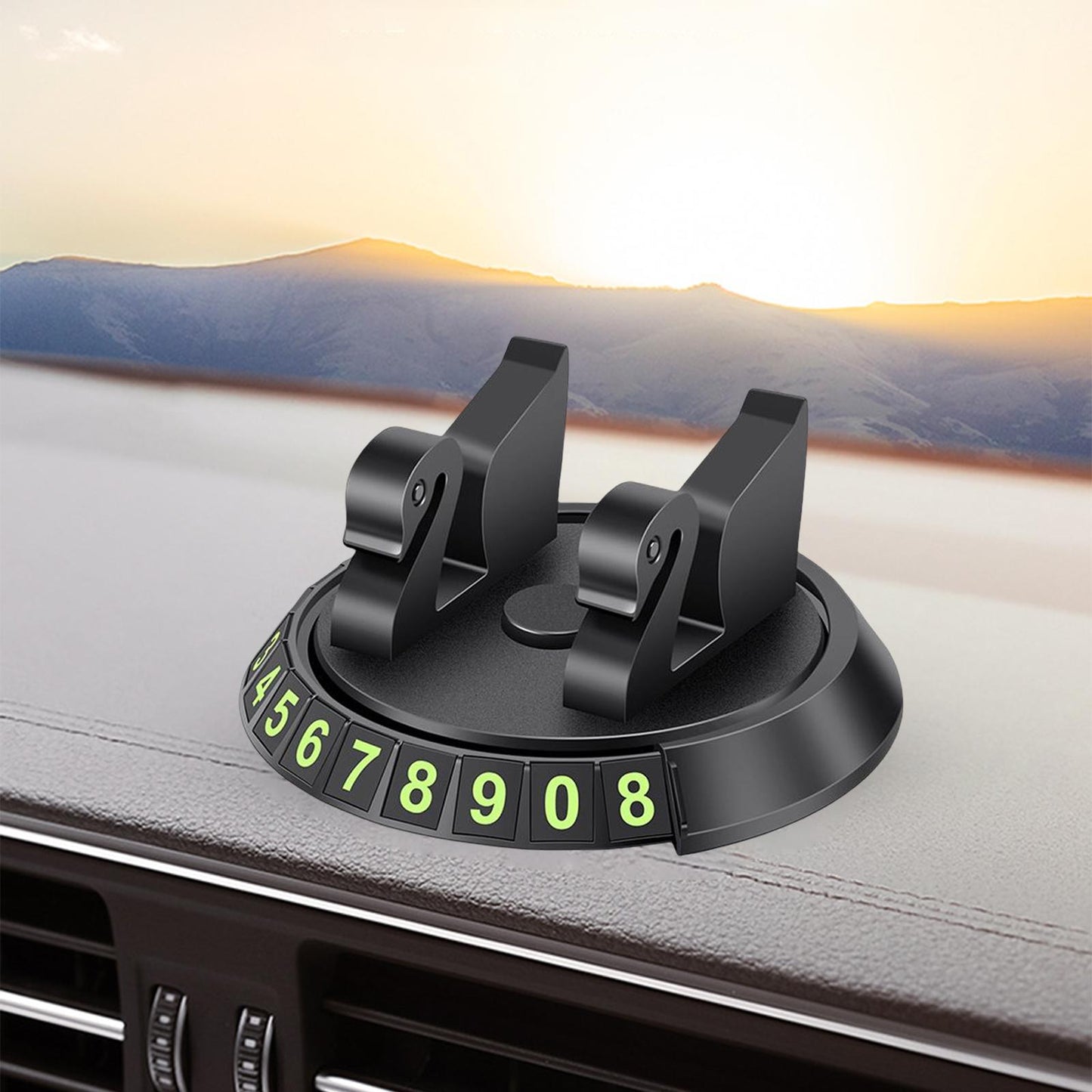 2 in 1 Temporary Parking Card Number Plate Car Phone Holder for Parking Style D