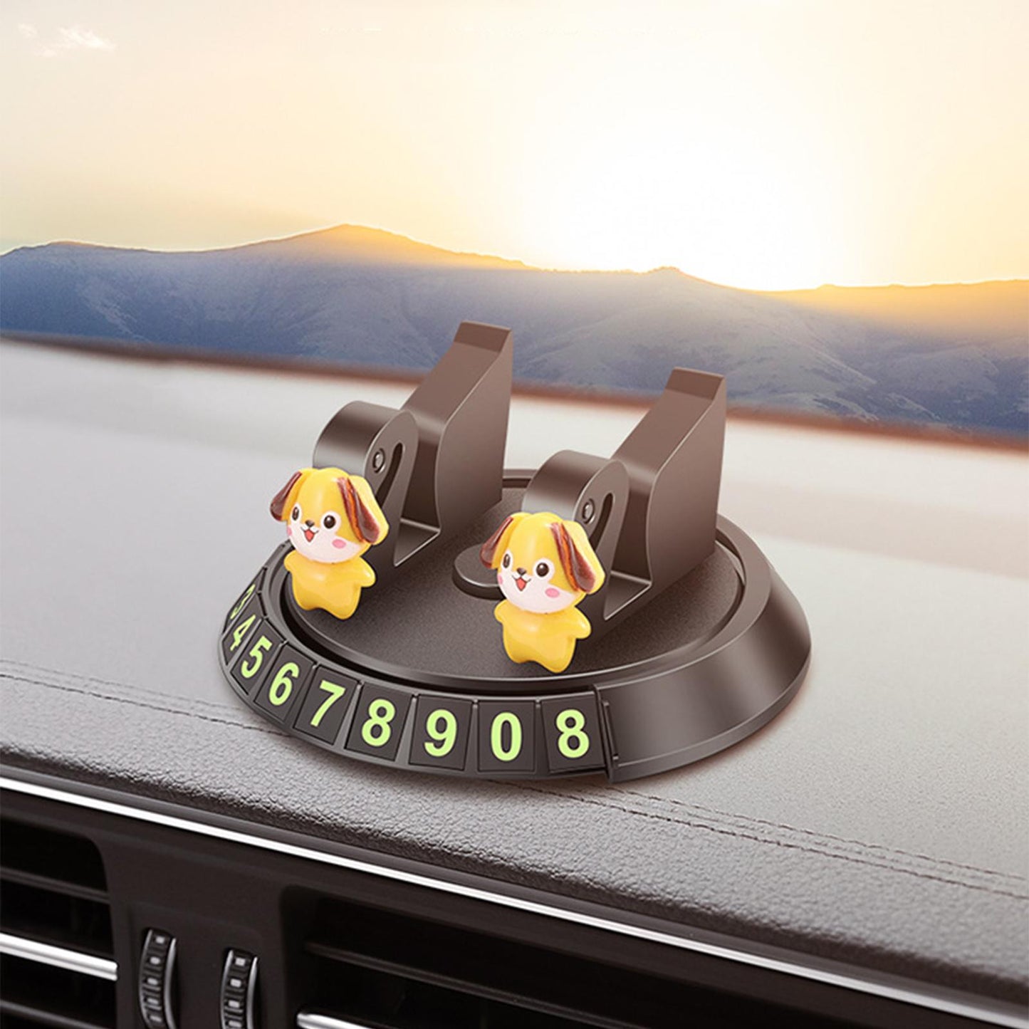 2 in 1 Temporary Parking Card Number Plate Car Phone Holder for Parking Style E