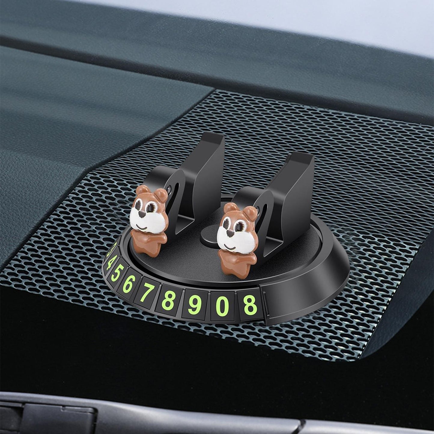 2 in 1 Temporary Parking Card Number Plate Car Phone Holder for Parking Style F
