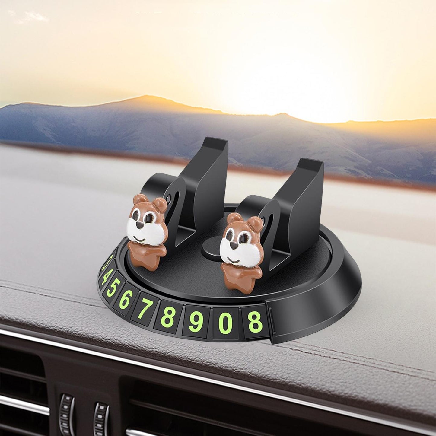 2 in 1 Temporary Parking Card Number Plate Car Phone Holder for Parking Style F
