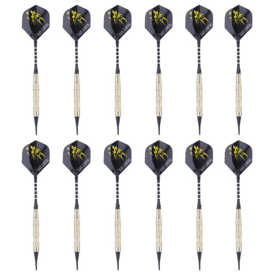 12 Pieces Professional Safety Soft Tip Darts for Electronic Dartboard Yellow