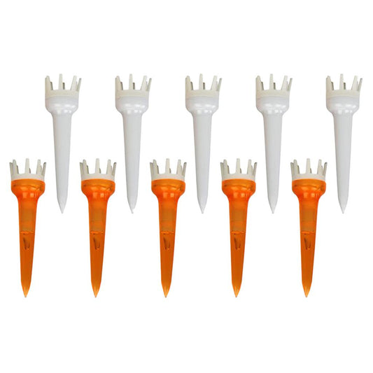 10pcs Premium PE Plastic Golf Tees Crown Claw Tee Replacement Assorted 50mm