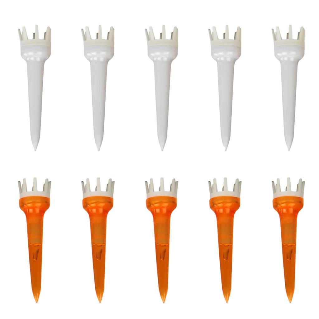 10pcs Premium PE Plastic Golf Tees Crown Claw Tee Replacement Assorted 50mm