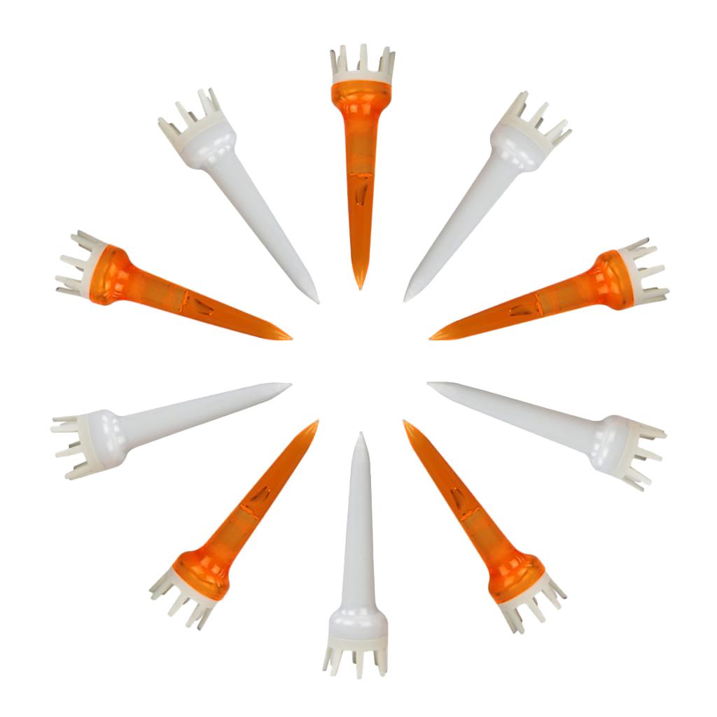 10pcs Premium PE Plastic Golf Tees Crown Claw Tee Replacement Assorted 50mm