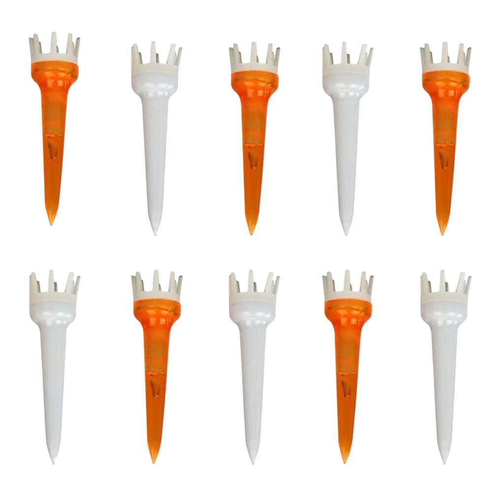 10pcs Premium PE Plastic Golf Tees Crown Claw Tee Replacement Assorted 50mm