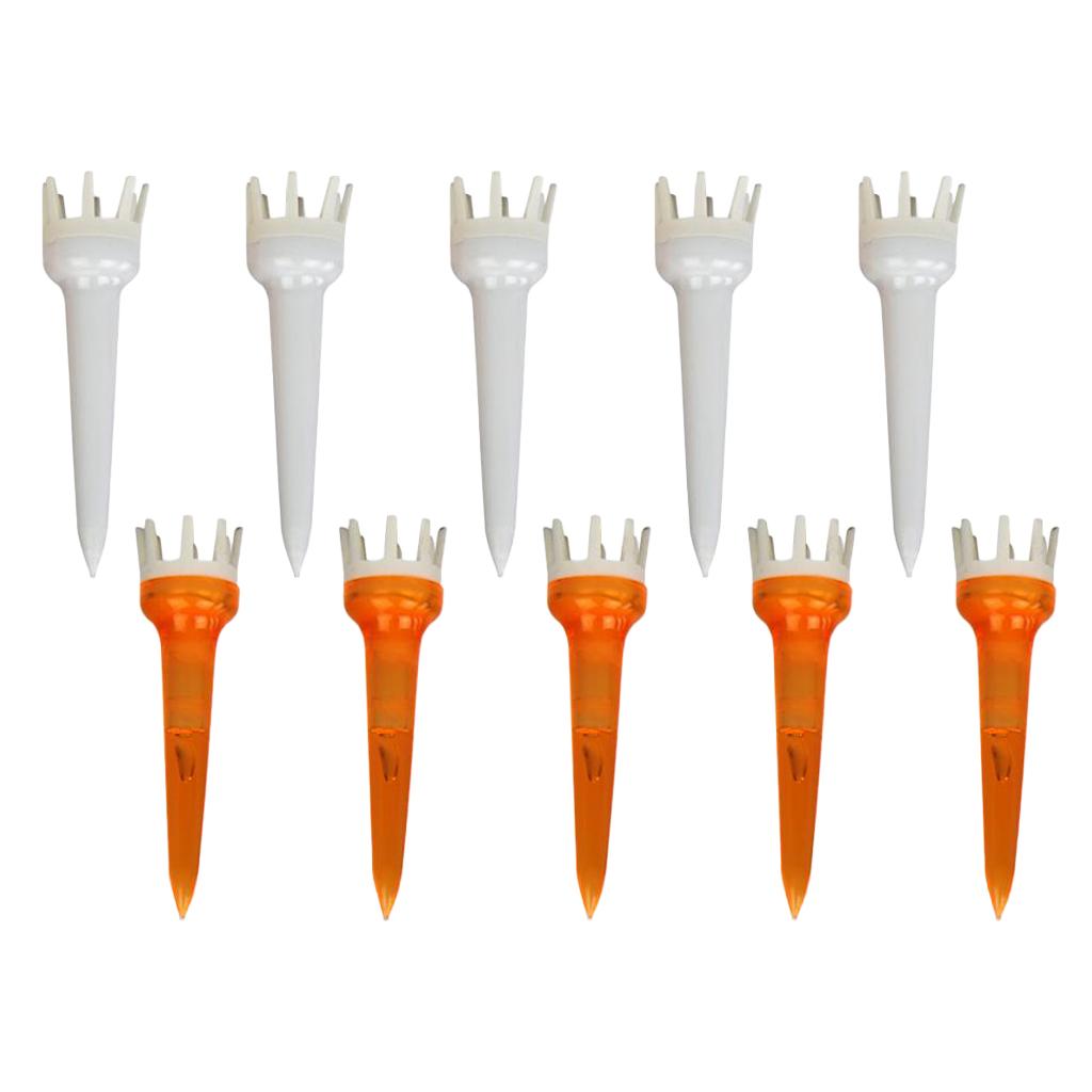 10pcs Premium PE Plastic Golf Tees Crown Claw Tee Replacement Assorted 50mm