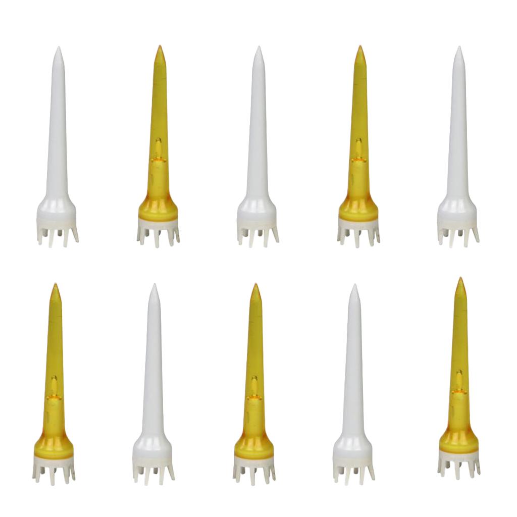 10pcs Premium PE Plastic Golf Tees Crown Claw Tee Replacement Assorted 62mm