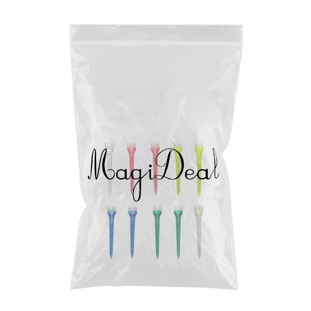 10pcs Premium PE Plastic Golf Tees Crown Claw Tee Replacement Assorted 78mm