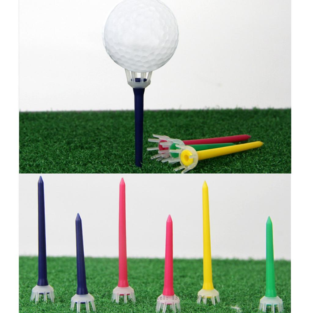 10pcs Premium PE Plastic Golf Tees Crown Claw Tee Replacement Assorted 60mm