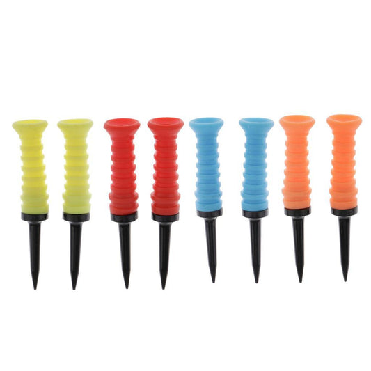 2 Pack Soft Plastic Golf Ball Tees Limit Resistance Elastic Ball Nail Yellow