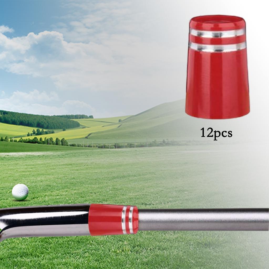 12Pcs Golf Iron Ferrules for Taper Tip Iron Wedge Size .355 End Caps Red