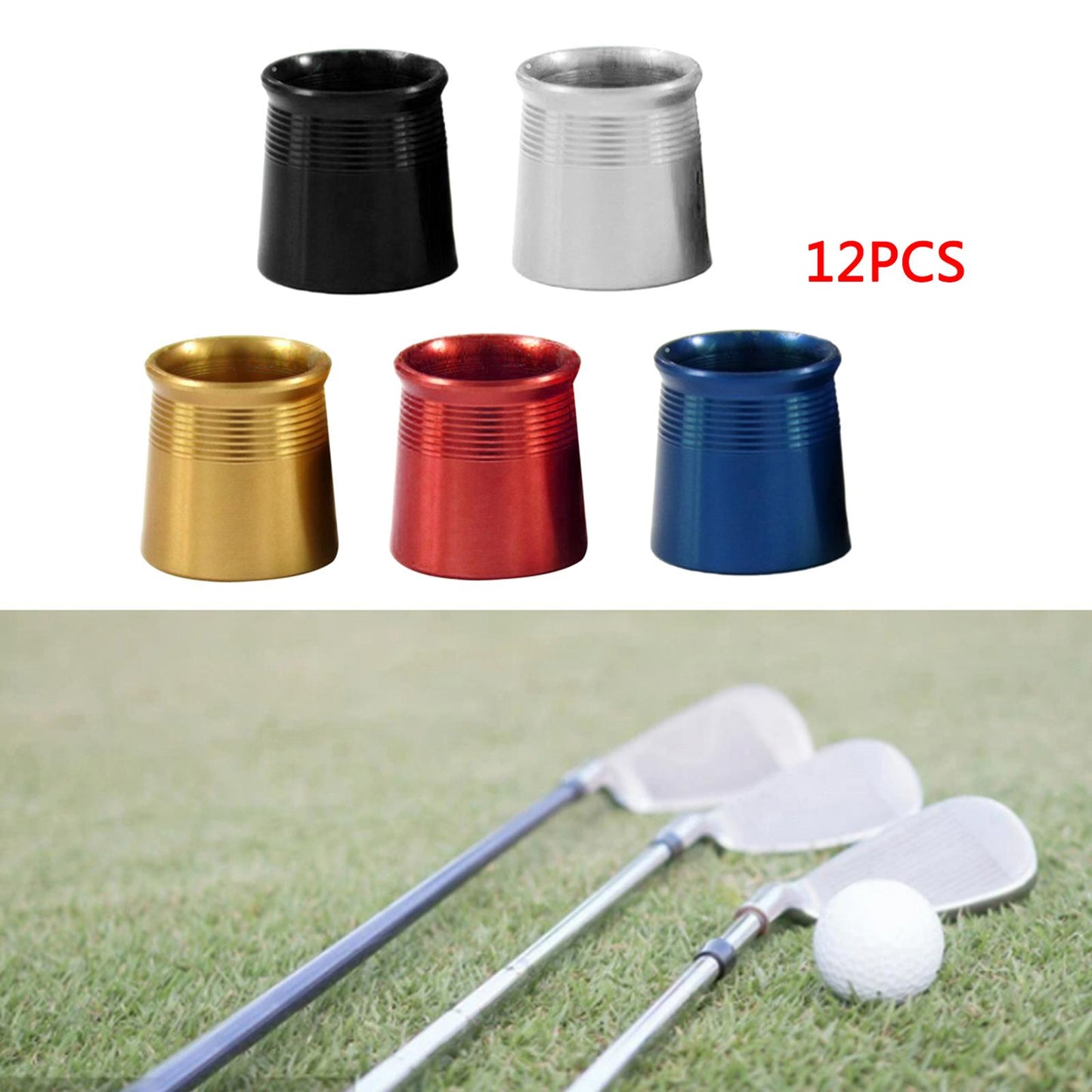 12 Pieces Golf Iron Ferrules for Taper Tip Iron Wedge Protector Guards Black
