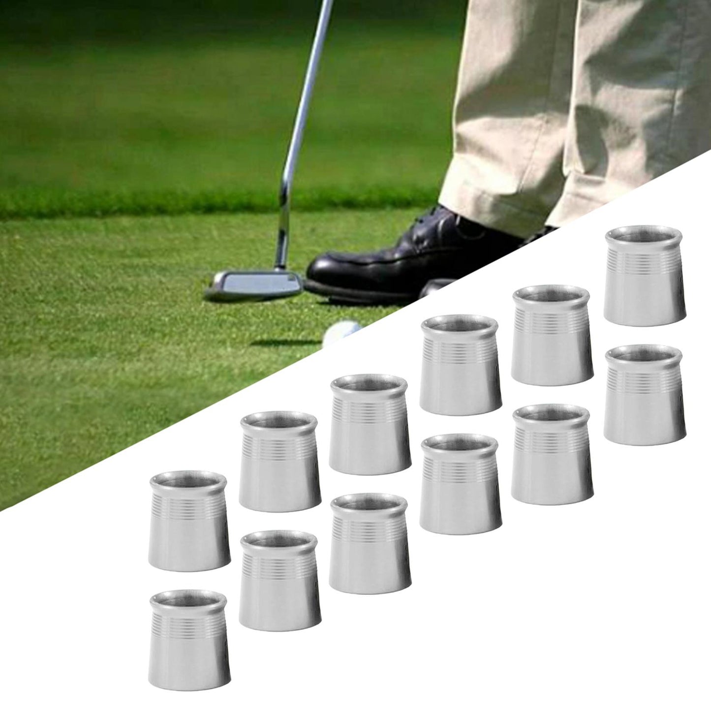 12 Pieces Golf Iron Ferrules for Taper Tip Iron Wedge Protector Guards Silver