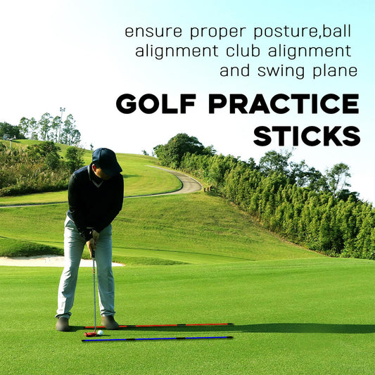 2Pack Golf Alignment Rods Golf Swing Trainer Sticks Golf Training Equipment Yellow