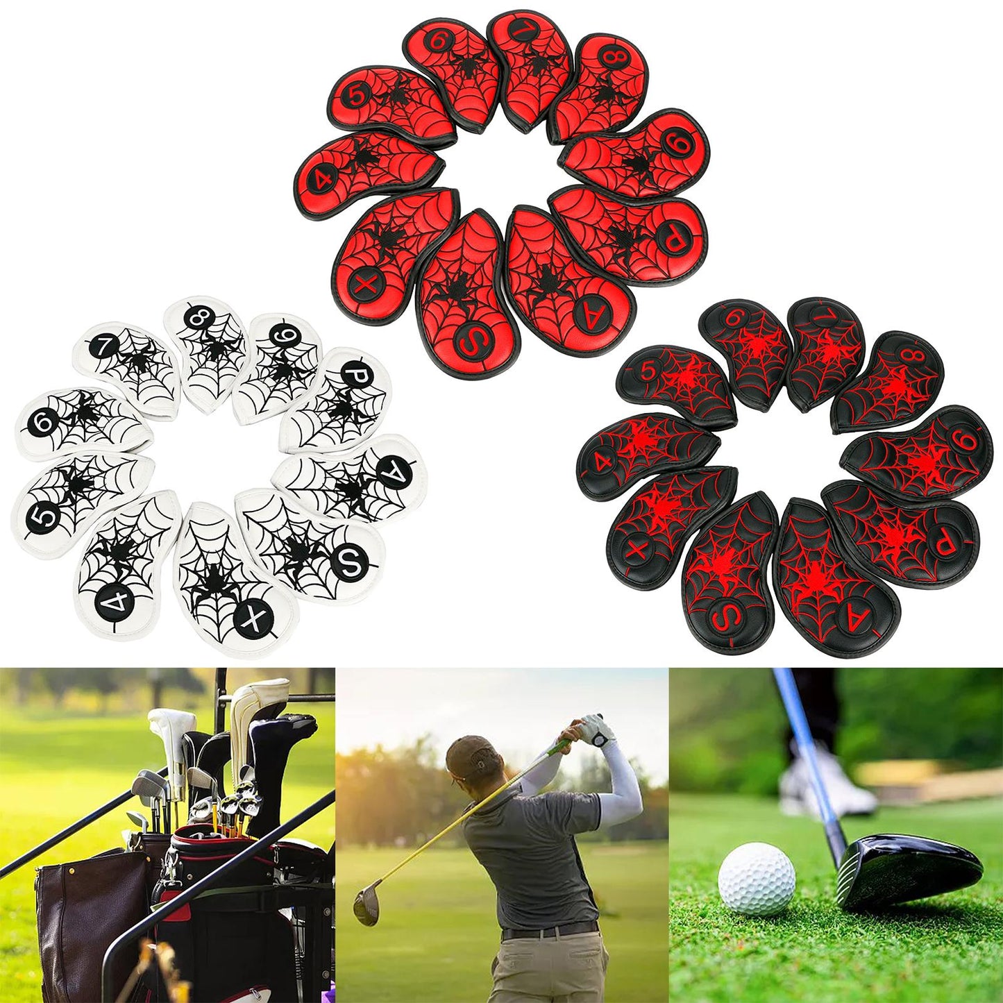 10Pcs/Pack Golf Club Iron Headcover Set Accessories Outdoor Red